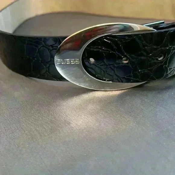 Guess Black Embossed  Belt - Picture 1 of 14